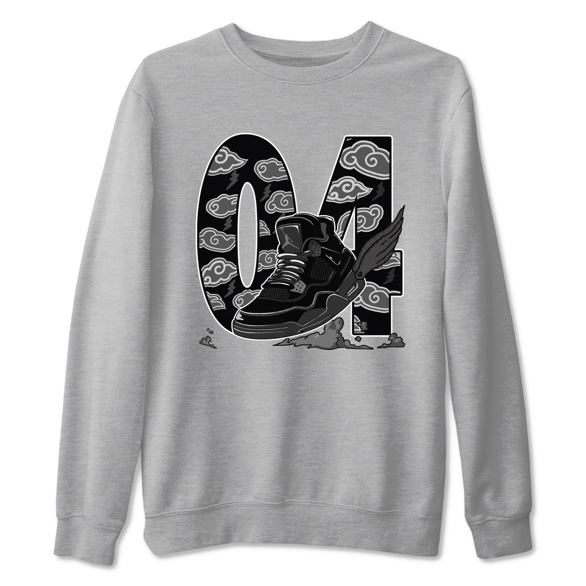 4s Black Cat shirts to match jordans Fly To The Clouds sneaker match tees Air Jordan 4 Black Cat match shoes to clothes SNRT Sneaker Tees unisex cotton Heather Grey 2 shirts