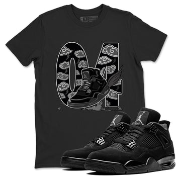 4s Black Cat shirts to match jordans Fly To The Clouds sneaker match tees Air Jordan 4 Black Cat match shoes to clothes SNRT Sneaker Tees unisex cotton Black 1 shirts