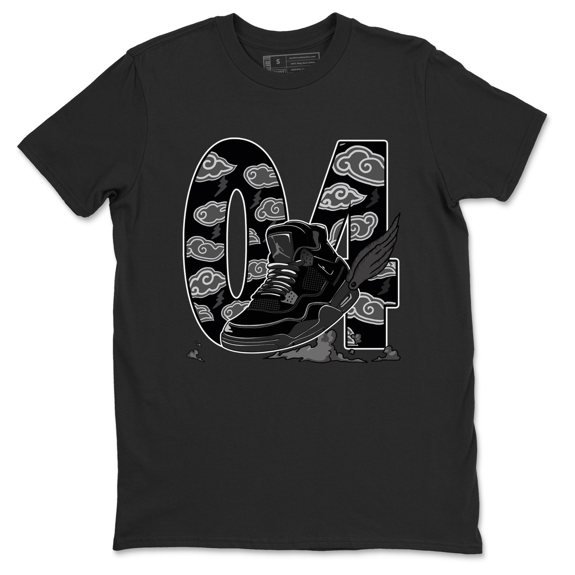 4s Black Cat shirts to match jordans Fly To The Clouds sneaker match tees Air Jordan 4 Black Cat match shoes to clothes SNRT Sneaker Tees unisex cotton Black 2 shirts