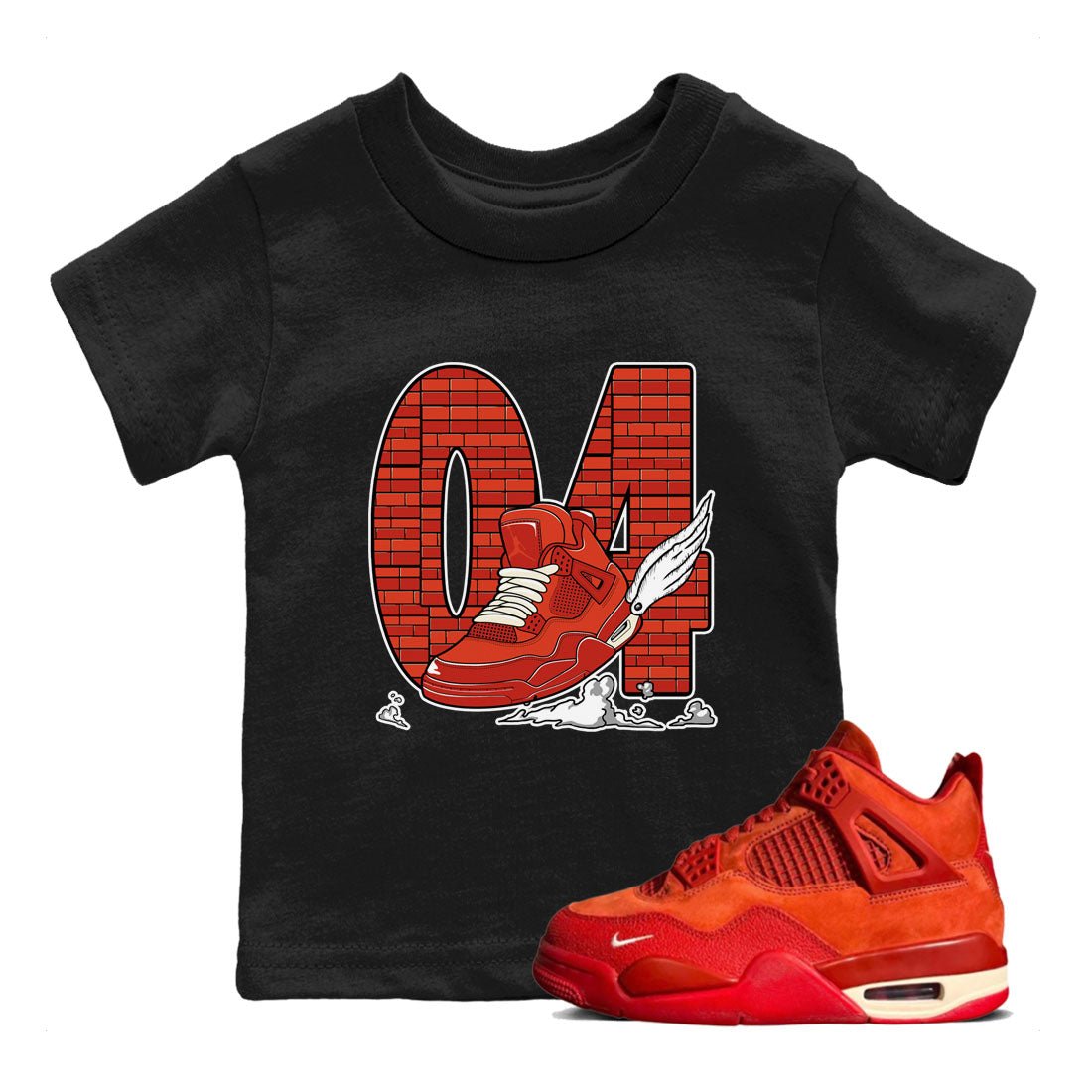 Nigel Sylvester x Air Jordan 4 Brick by Brick shirts to match jordans Fly To The Clouds sneaker match tees Air Jordan 4 Brick By Brick match shoes to clothes SNRT Sneaker Tees Youth Baby Black 1 tee