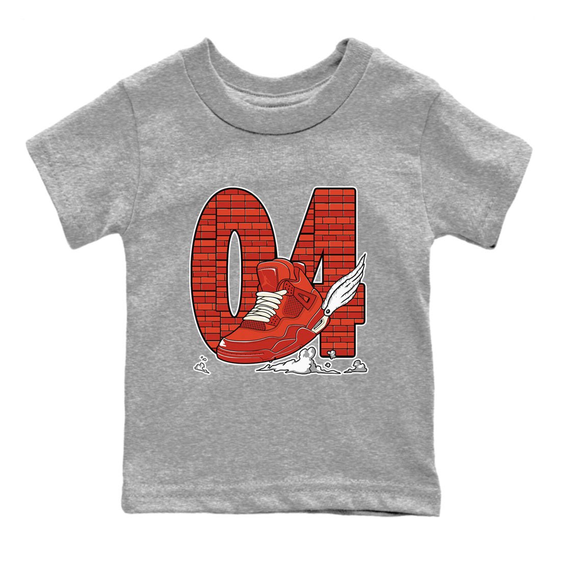 Nigel Sylvester x Air Jordan 4 Brick by Brick shirts to match jordans Fly To The Clouds sneaker match tees Air Jordan 4 Brick By Brick match shoes to clothes SNRT Sneaker Tees Youth Baby Heather Grey 2 tee