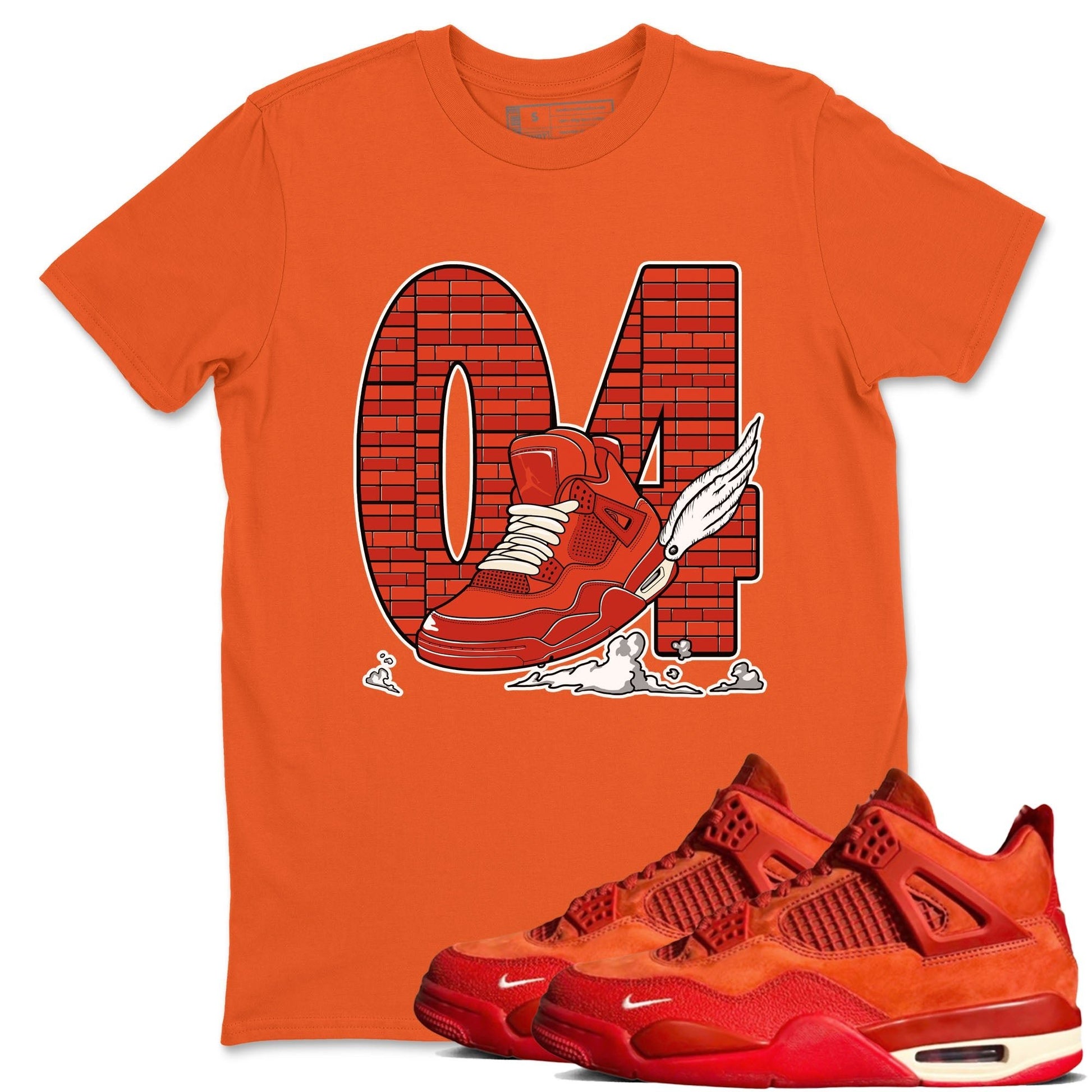 Nigel Sylvester x Air Jordan 4 Brick by Brick shirts to match jordans Fly To The Clouds sneaker match tees Air Jordan 4 Brick By Brick match shoes to clothes SNRT Sneaker Tees unisex cotton Orange 1 shirts