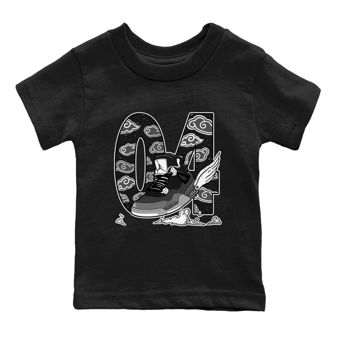 4s Fear shirts to match jordans Fly To The Clouds sneaker match tees Air Jordan 4 Retro Fear match shoes to clothes SNRT Sneaker Tees Youth Baby Black 2 tee