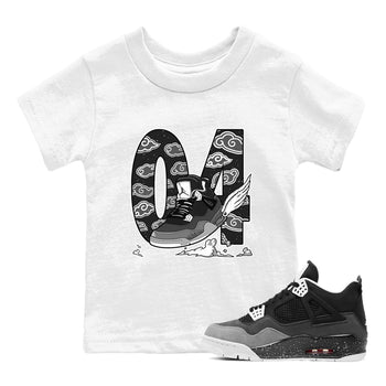 4s Fear shirts to match jordans Fly To The Clouds sneaker match tees Air Jordan 4 Retro Fear match shoes to clothes SNRT Sneaker Tees Youth Baby White 1 tee