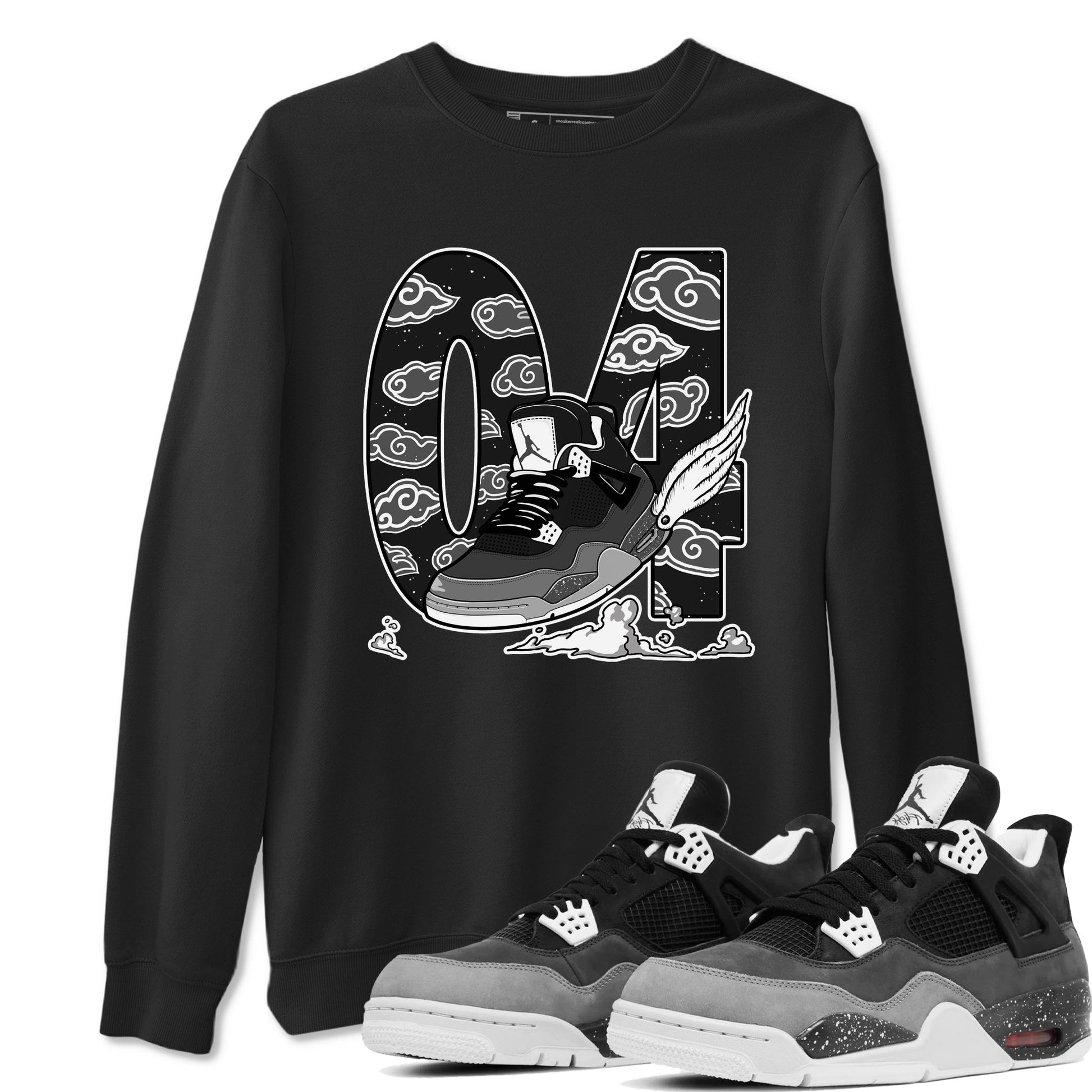 4s Fear shirts to match jordans Fly To The Clouds sneaker match tees Air Jordan 4 Retro Fear match shoes to clothes SNRT Sneaker Tees unisex cotton Black 1 shirts