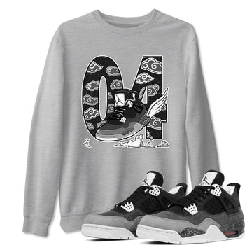 4s Fear shirts to match jordans Fly To The Clouds sneaker match tees Air Jordan 4 Retro Fear match shoes to clothes SNRT Sneaker Tees unisex cotton Heather Grey 1 shirts