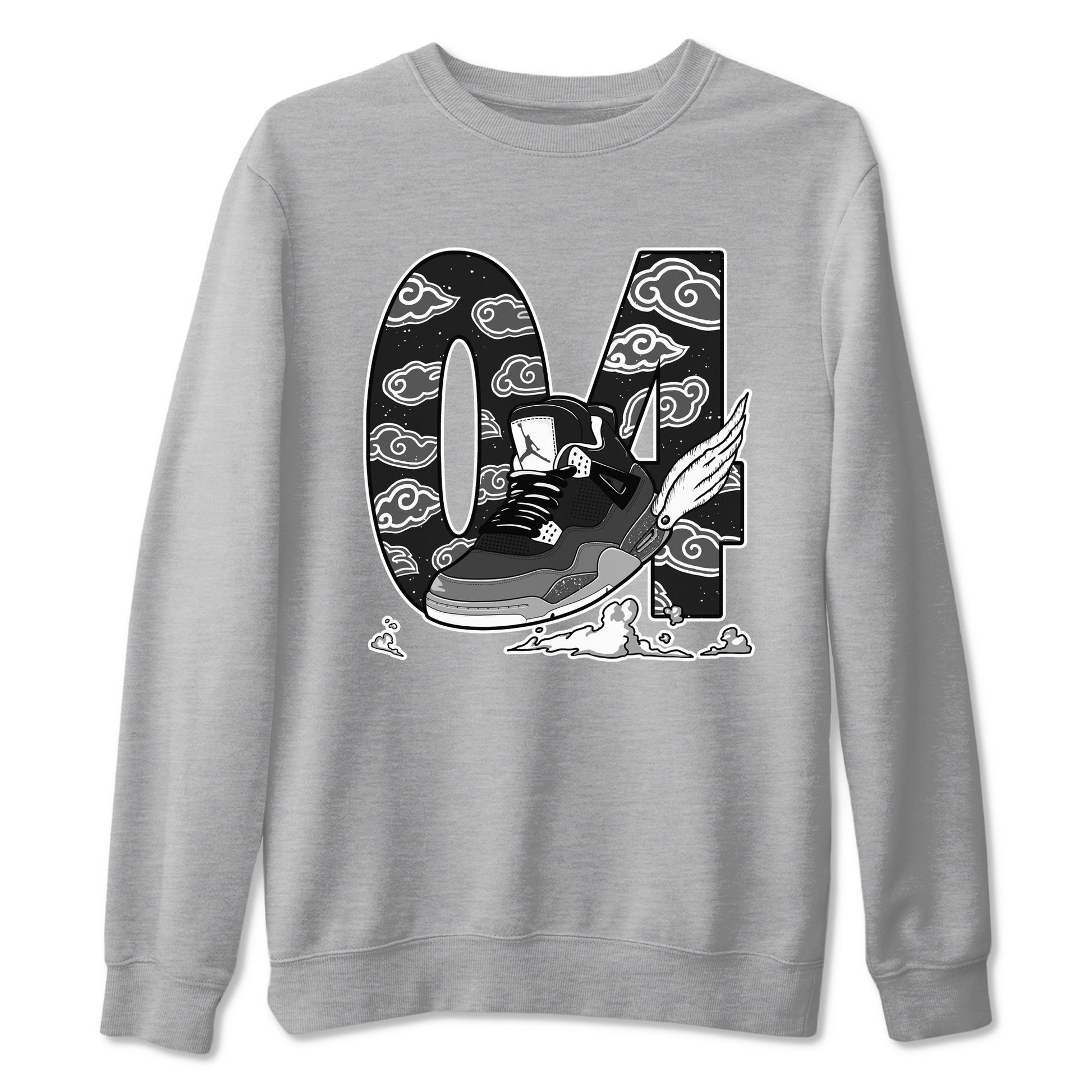 4s Fear shirts to match jordans Fly To The Clouds sneaker match tees Air Jordan 4 Retro Fear match shoes to clothes SNRT Sneaker Tees unisex cotton Heather Grey 2 shirts