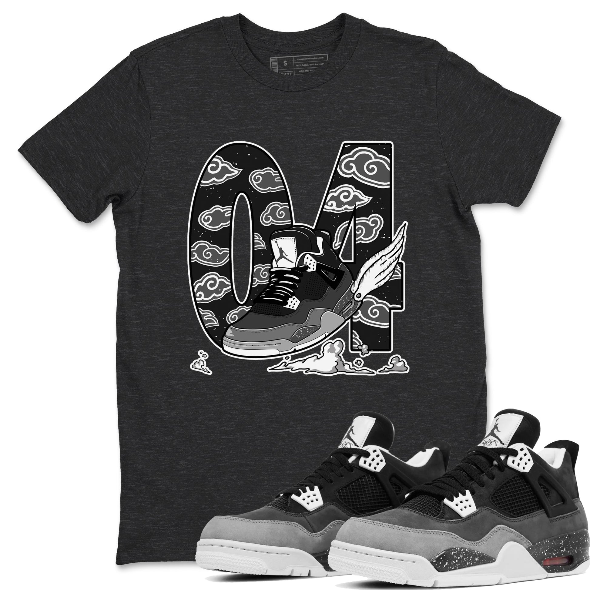 4s Fear shirts to match jordans Fly To The Clouds sneaker match tees Air Jordan 4 Retro Fear match shoes to clothes SNRT Sneaker Tees unisex cotton Charcoal Heather 1 shirts