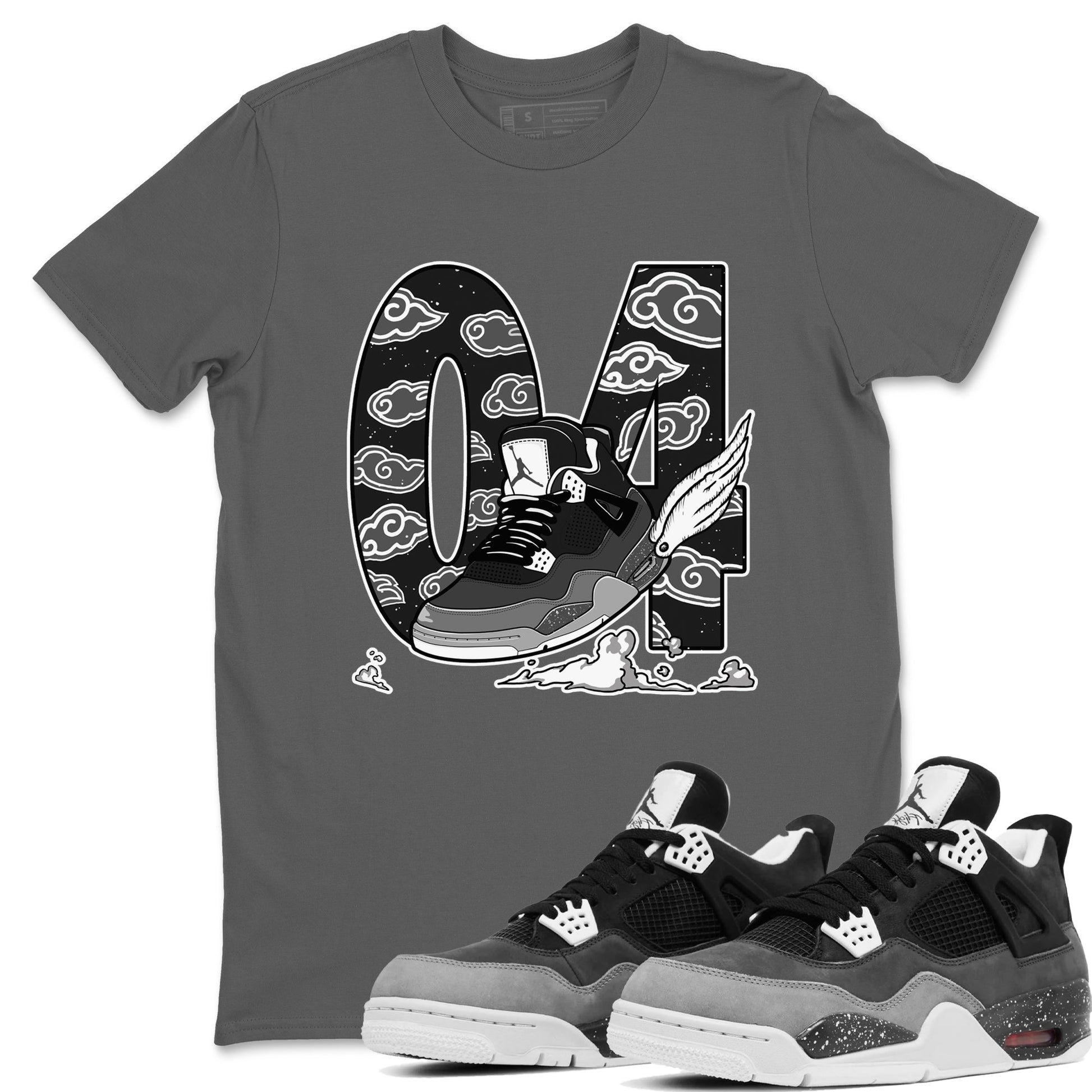 4s Fear shirts to match jordans Fly To The Clouds sneaker match tees Air Jordan 4 Retro Fear match shoes to clothes SNRT Sneaker Tees unisex cotton Cool Grey 1 shirts
