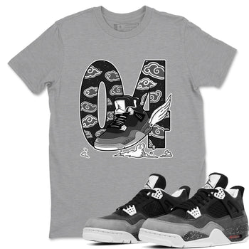 4s Fear shirts to match jordans Fly To The Clouds sneaker match tees Air Jordan 4 Retro Fear match shoes to clothes SNRT Sneaker Tees unisex cotton Heather Grey 1 shirts