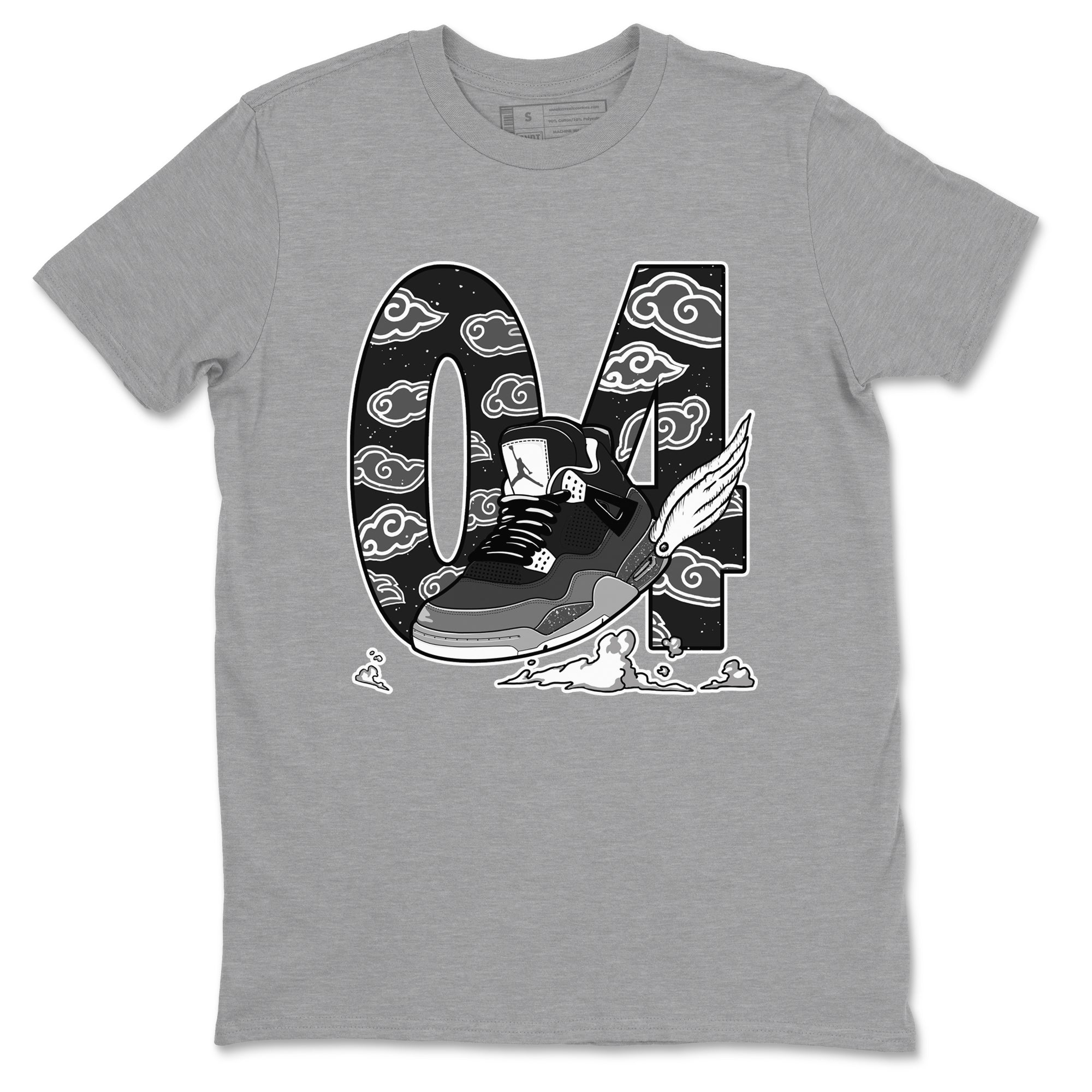 4s Fear shirts to match jordans Fly To The Clouds sneaker match tees Air Jordan 4 Retro Fear match shoes to clothes SNRT Sneaker Tees unisex cotton Heather Grey 2 shirts