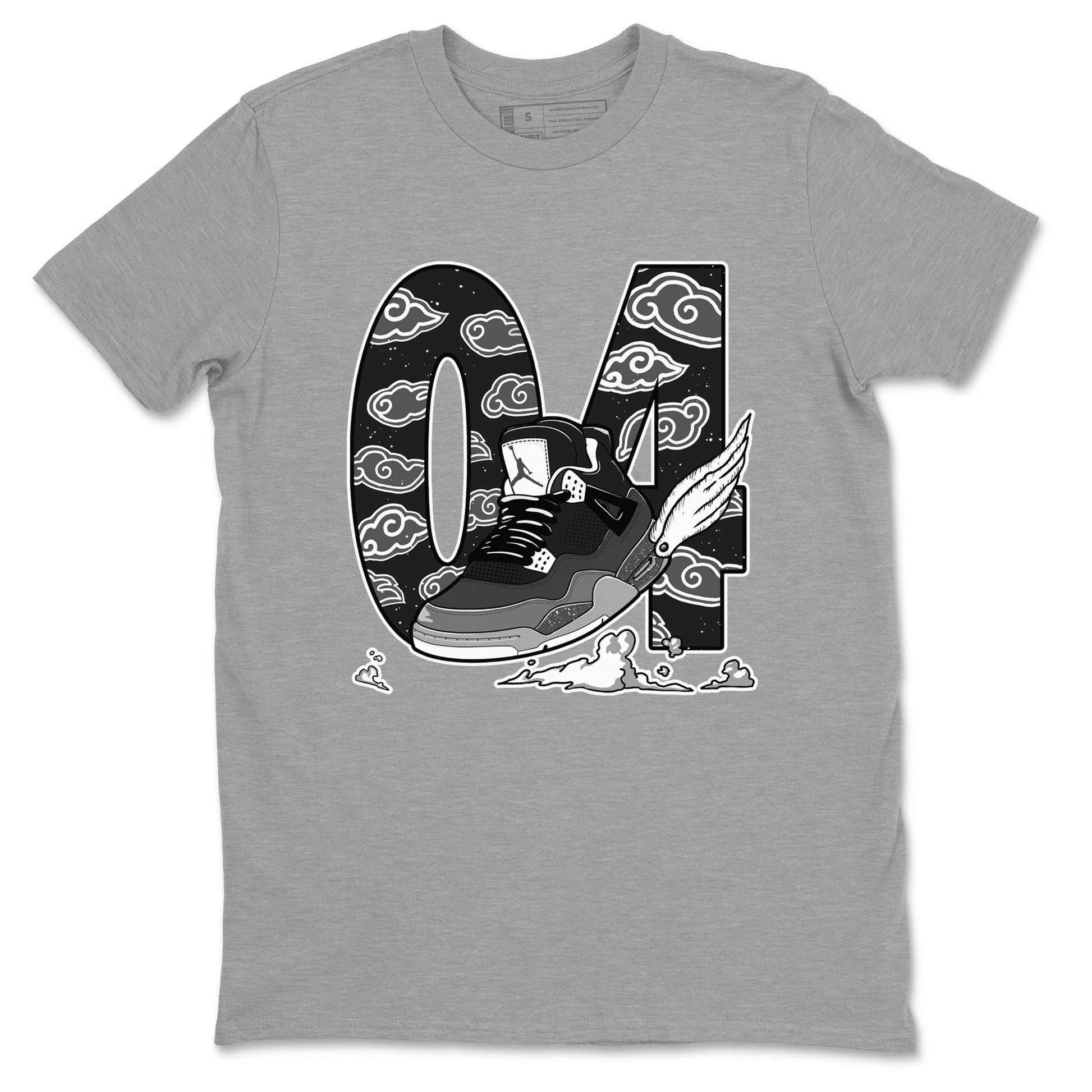 4s Fear shirts to match jordans Fly To The Clouds sneaker match tees Air Jordan 4 Retro Fear match shoes to clothes SNRT Sneaker Tees unisex cotton Heather Grey 2 shirts