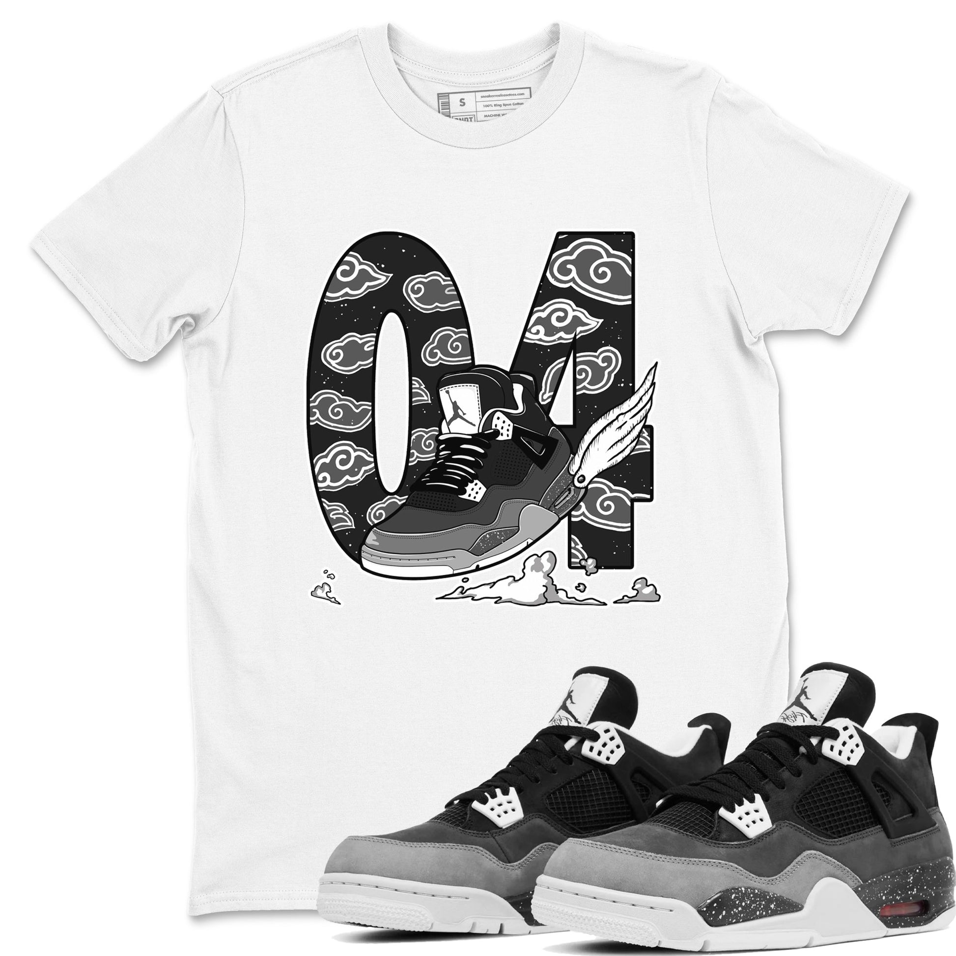4s Fear shirts to match jordans Fly To The Clouds sneaker match tees Air Jordan 4 Retro Fear match shoes to clothes SNRT Sneaker Tees unisex cotton White 1 shirts