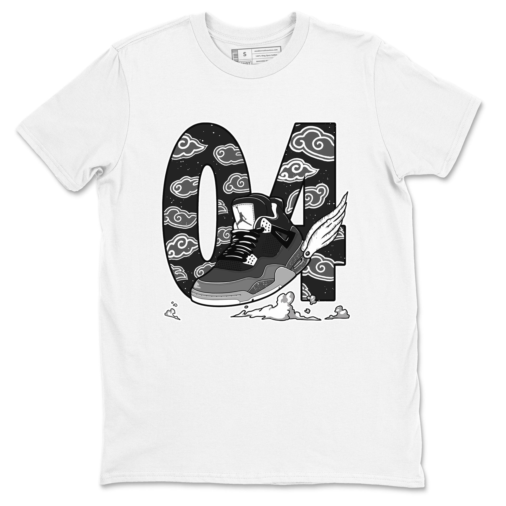 4s Fear shirts to match jordans Fly To The Clouds sneaker match tees Air Jordan 4 Retro Fear match shoes to clothes SNRT Sneaker Tees unisex cotton White 2 shirts