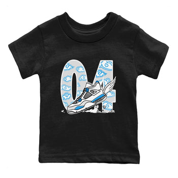 4s Military Blue shirt to match jordans Fly To The Clouds sneaker tees Air Jordan 4 Military Blue SNRT sneaker release tees baby toddler Black 2 cotton Shirt