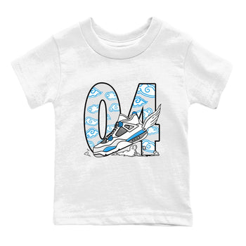 4s Military Blue shirt to match jordans Fly To The Clouds sneaker tees Air Jordan 4 Military Blue SNRT sneaker release tees baby toddler White 2 cotton Shirt