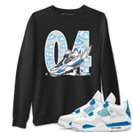 4s Military Blue shirt to match jordans Fly To The Clouds sneaker tees Air Jordan 4 Military Blue SNRT Sneaker Release Tees unisex cotton Black 1 crew neck shirt