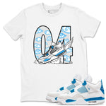 4s Military Blue shirt to match jordans Fly To The Clouds sneaker tees Air Jordan 4 Military Blue SNRT Sneaker Release Tees unisex cotton White 1 crew neck shirt
