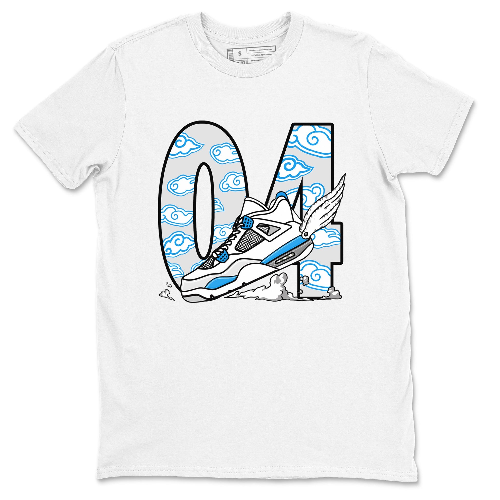 4s Military Blue shirt to match jordans Fly To The Clouds sneaker tees Air Jordan 4 Military Blue SNRT Sneaker Release Tees unisex cotton White 2 crew neck shirt