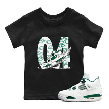 4s Oxidized Green shirts to match jordans Fly To The Clouds sneaker match tees Air Jordan 4 Oxidized Green SNRT Sneaker Tees streetwear brand Baby and Youth Black 1 cotton tee