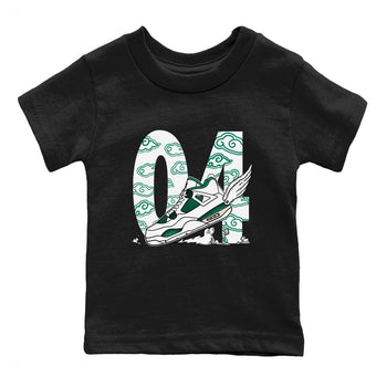 4s Oxidized Green shirts to match jordans Fly To The Clouds sneaker match tees Air Jordan 4 Oxidized Green SNRT Sneaker Tees streetwear brand Baby and Youth Black 2 cotton tee