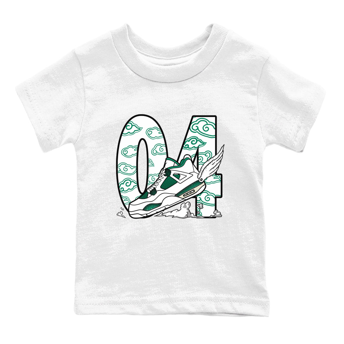 4s Oxidized Green shirts to match jordans Fly To The Clouds sneaker match tees Air Jordan 4 Oxidized Green SNRT Sneaker Tees streetwear brand Baby and Youth White 2 cotton tee
