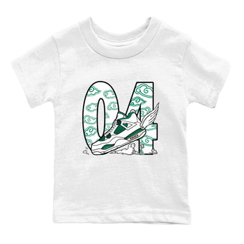 4s Oxidized Green shirts to match jordans Fly To The Clouds sneaker match tees Air Jordan 4 Oxidized Green SNRT Sneaker Tees streetwear brand Baby and Youth White 2 cotton tee
