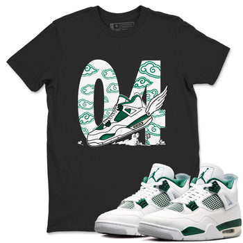 4s Oxidized Green shirts to match jordans Fly To The Clouds sneaker match tees Air Jordan 4 Oxidized Green SNRT Sneaker Tees streetwear brand Black 1 unisex cotton tee