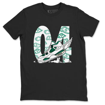4s Oxidized Green shirts to match jordans Fly To The Clouds sneaker match tees Air Jordan 4 Oxidized Green SNRT Sneaker Tees streetwear brand Black 2 unisex cotton tee