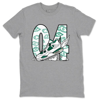 4s Oxidized Green shirts to match jordans Fly To The Clouds sneaker match tees Air Jordan 4 Oxidized Green SNRT Sneaker Tees streetwear brand Heather Grey 2 unisex cotton tee