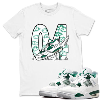 4s Oxidized Green shirts to match jordans Fly To The Clouds sneaker match tees Air Jordan 4 Oxidized Green SNRT Sneaker Tees streetwear brand White 1 unisex cotton tee