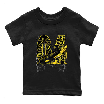 AJ4 Thunder shirts to match jordans Fly To The Clouds sneaker match tees Air Jordan 4 Thunder SNRT Sneaker Tees streetwear brand Baby and Youth Black 2 cotton tee