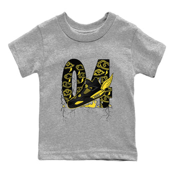 AJ4 Thunder shirts to match jordans Fly To The Clouds sneaker match tees Air Jordan 4 Thunder SNRT Sneaker Tees streetwear brand Baby and Youth Heather Grey 2 cotton tee