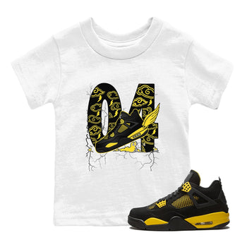 AJ4 Thunder shirts to match jordans Fly To The Clouds sneaker match tees Air Jordan 4 Thunder SNRT Sneaker Tees streetwear brand Baby and Youth White 1 cotton tee