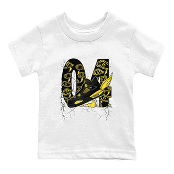 AJ4 Thunder shirts to match jordans Fly To The Clouds sneaker match tees Air Jordan 4 Thunder SNRT Sneaker Tees streetwear brand Baby and Youth White 2 cotton tee