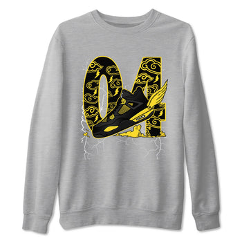 AJ4 Thunder shirts to match jordans Fly To The Clouds sneaker match tees Air Jordan 4 Thunder SNRT Sneaker Tees streetwear brand Heather Grey 2 unisex cotton tee