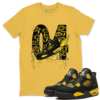 AJ4 Thunder shirts to match jordans Fly To The Clouds sneaker match tees Air Jordan 4 Thunder SNRT Sneaker Tees streetwear brand Daisy 1 unisex cotton tee