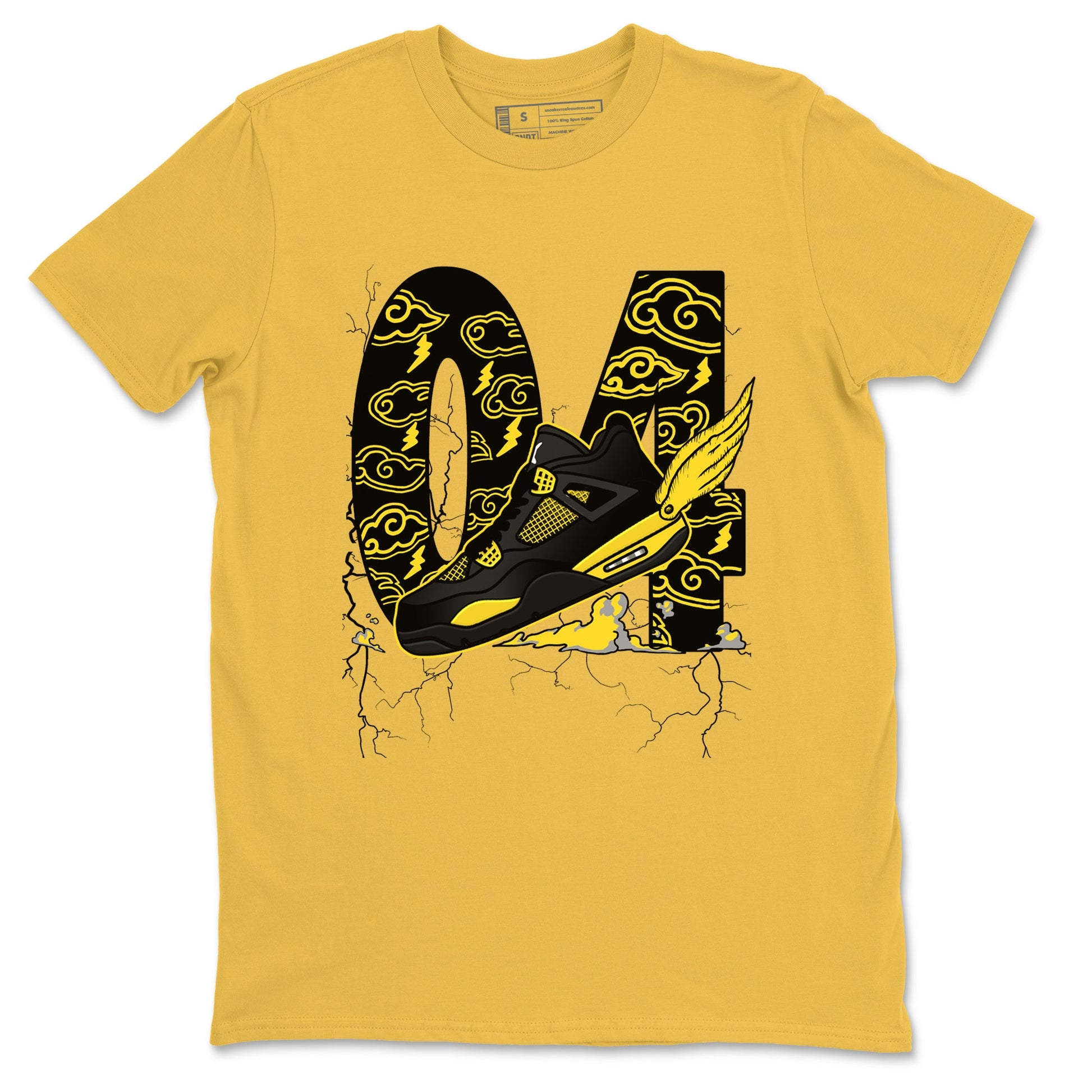 AJ4 Thunder shirts to match jordans Fly To The Clouds sneaker match tees Air Jordan 4 Thunder SNRT Sneaker Tees streetwear brand Daisy 2 unisex cotton tee