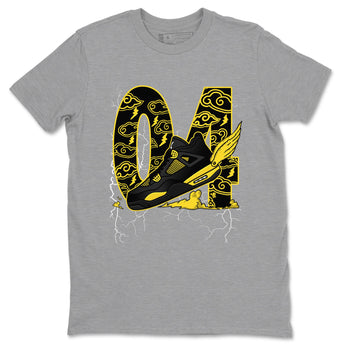 AJ4 Thunder shirts to match jordans Fly To The Clouds sneaker match tees Air Jordan 4 Thunder SNRT Sneaker Tees streetwear brand Heather Grey 2 unisex cotton tee