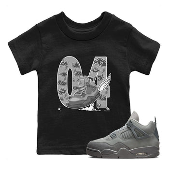 4s Wet Cement shirts to match jordans Fly To The Clouds sneaker match tees Air Jordan 4 Wet Cement SNRT Sneaker Release Tees Youth Baby Black 1 crew neck shirts
