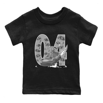 4s Wet Cement shirts to match jordans Fly To The Clouds sneaker match tees Air Jordan 4 Wet Cement SNRT Sneaker Release Tees Youth Baby Black 2 crew neck shirts