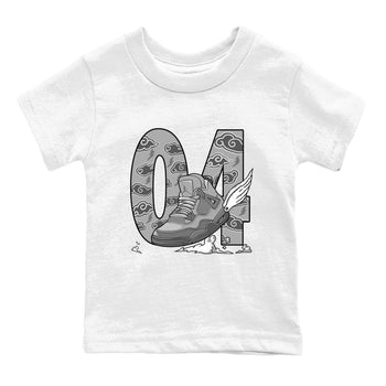 4s Wet Cement shirts to match jordans Fly To The Clouds sneaker match tees Air Jordan 4 Wet Cement SNRT Sneaker Release Tees Youth Baby White 2 crew neck shirts