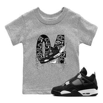AJ4 White Thunder shirts to match jordans Fly To The Clouds sneaker match tees Air Jordan 4 White Thunder SNRT Sneaker Tees streetwear brand Baby and Youth Heather Grey 1 cotton tee