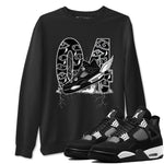 AJ4 White Thunder shirts to match jordans Fly To The Clouds sneaker match tees Air Jordan 4 White Thunder SNRT Sneaker Tees streetwear brand Black 1 unisex cotton tee