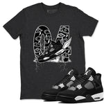 AJ4 White Thunder shirts to match jordans Fly To The Clouds sneaker match tees Air Jordan 4 White Thunder SNRT Sneaker Tees streetwear brand Charcoal Heather 1 unisex cotton tee