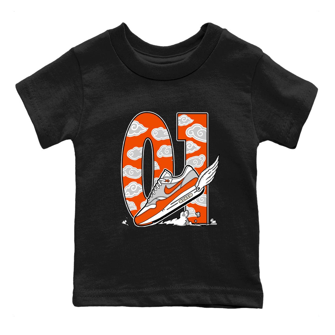 Air Max 1 OG '86 'Summit White and Cosmic Clay shirts to match jordans Fly To The Clouds sneaker match tees Air Max 1 Cosmic Clay match shoes to clothes SNRT Sneaker Tees Youth Baby Black 2 tee