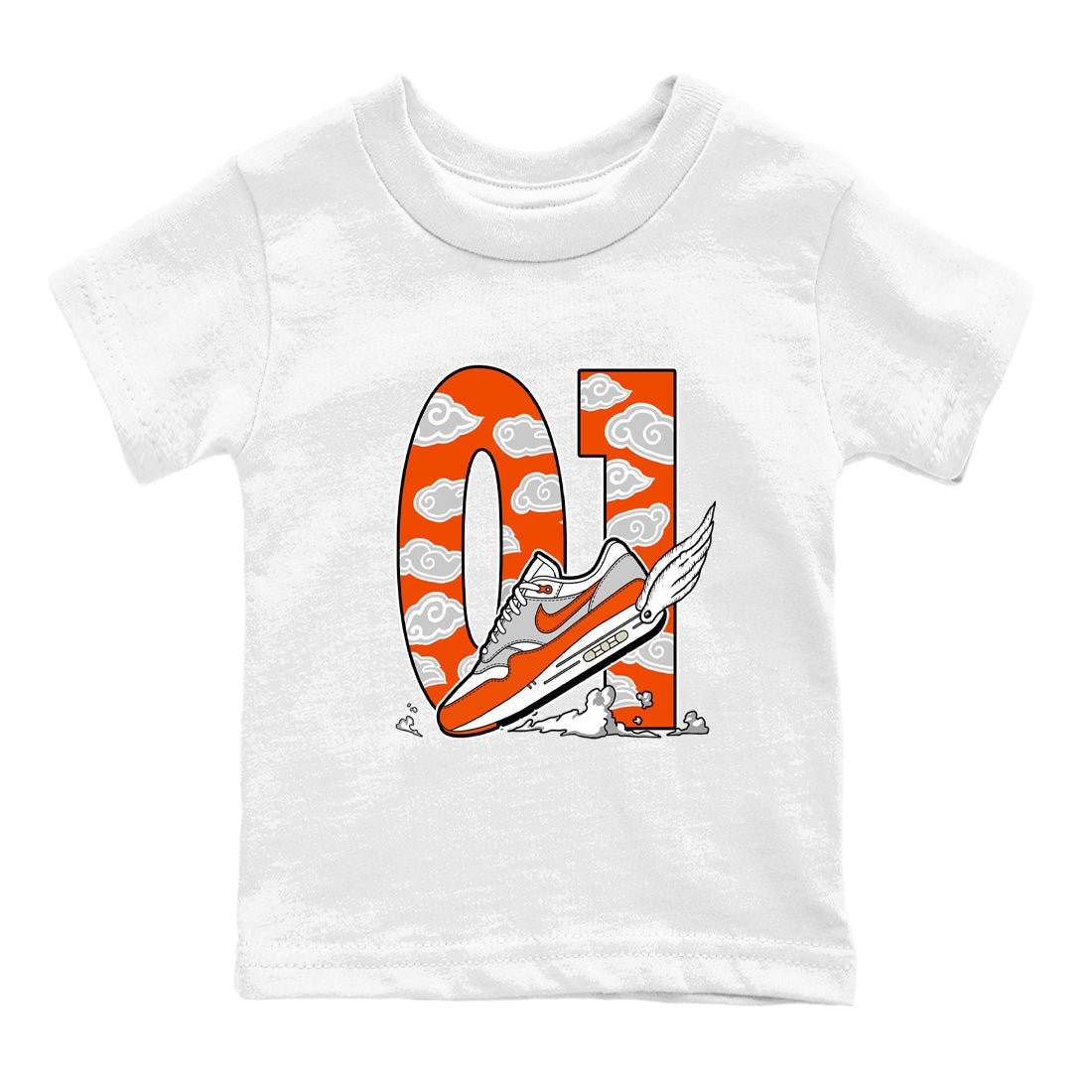 Air Max 1 OG '86 'Summit White and Cosmic Clay shirts to match jordans Fly To The Clouds sneaker match tees Air Max 1 Cosmic Clay match shoes to clothes SNRT Sneaker Tees Youth Baby White 2 tee