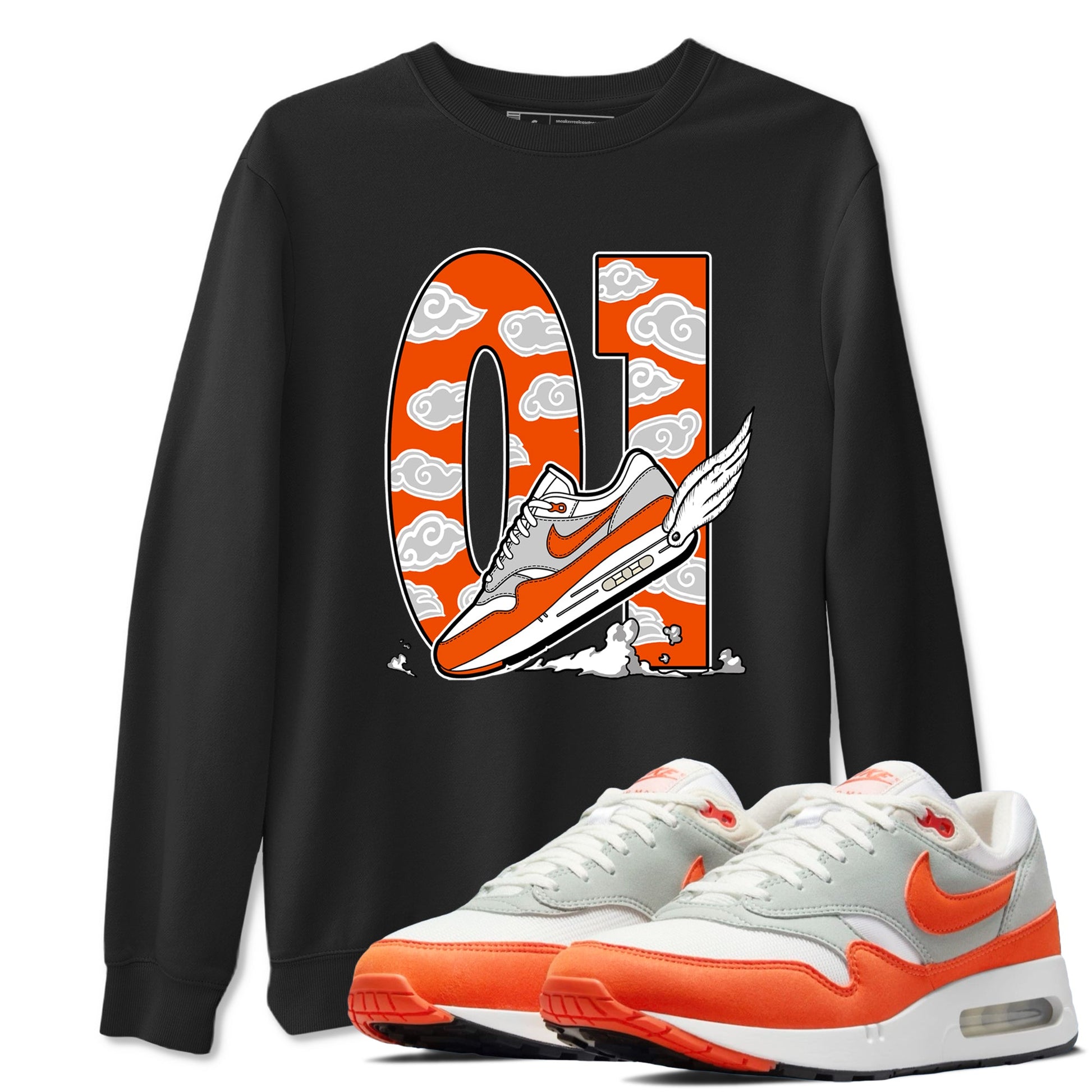 Air Max 1 OG '86 'Summit White and Cosmic Clay shirts to match jordans Fly To The Clouds sneaker match tees Air Max 1 Cosmic Clay match shoes to clothes SNRT Sneaker Tees unisex cotton Black 1 shirts