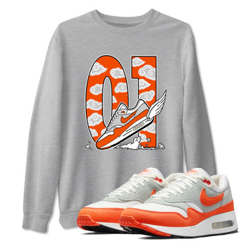 Air Max 1 OG '86 'Summit White and Cosmic Clay shirts to match jordans Fly To The Clouds sneaker match tees Air Max 1 Cosmic Clay match shoes to clothes SNRT Sneaker Tees unisex cotton Heather Grey 1 shirts