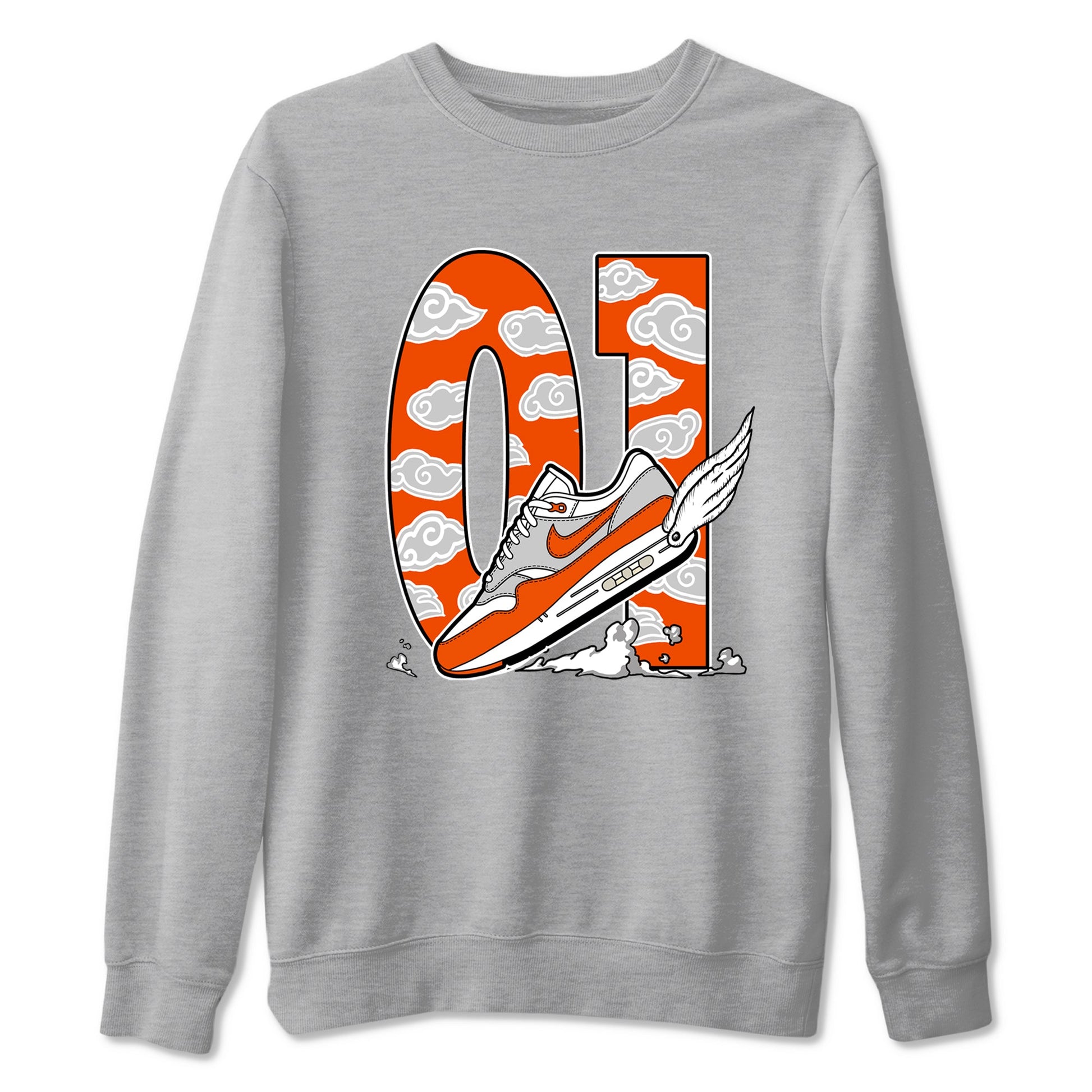 Air Max 1 OG '86 'Summit White and Cosmic Clay shirts to match jordans Fly To The Clouds sneaker match tees Air Max 1 Cosmic Clay match shoes to clothes SNRT Sneaker Tees unisex cotton Heather Grey 2 shirts